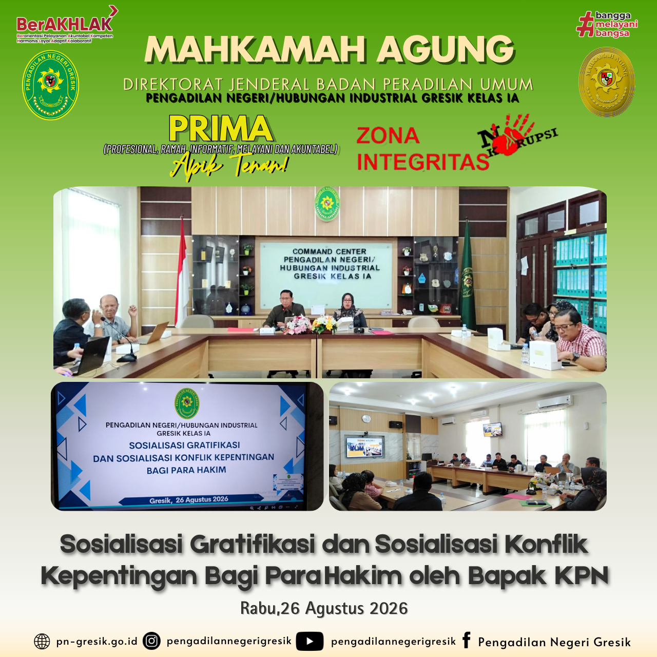 Sosialisasi Gratifikasi dan Sosialisasi Konflik Kepentingan bagi Para Hakim